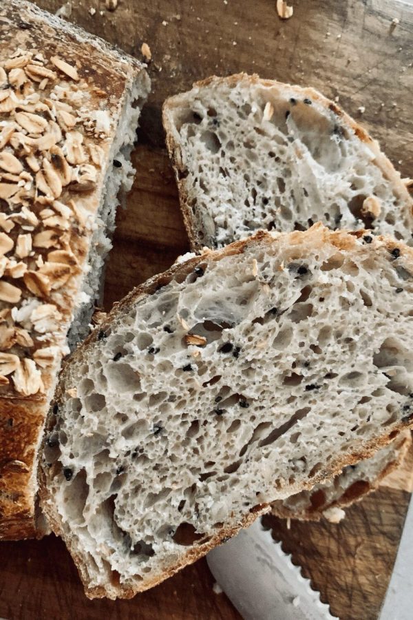 Multigrain sourdough bread